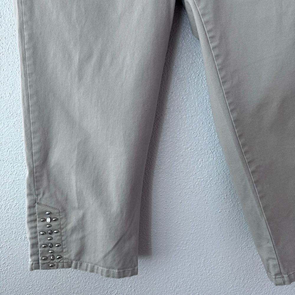 Hearts of Palm Tan Cream Capris Elastic Waist Cotton Pants SZ 14P - Picture 12 of 15